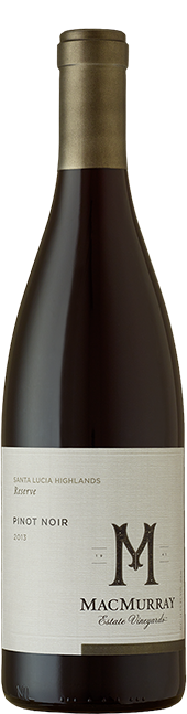 Bottle of Santa Lucia Highlands Reserve Pinot Noir from MacMurray Estate Vineyard